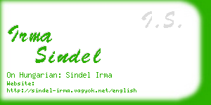 irma sindel business card